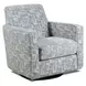 Doc Fossil Gray Upholstered Swivel Glider Accent Chair