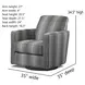 Argo Ash Gray Performance Fabric Upholstered Swivel Glider Accent Chair
