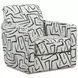 Ripple Midnight Black and Off White Performance Fabric Upholstered Swivel Glider Accent Chair