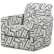 Ripple Midnight Black and Off White Performance Fabric Upholstered Swivel Glider Accent Chair