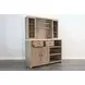 Rowan Light Gray 4 Door Bar Cabinet with Hutch and USB Charging