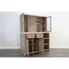 Rowan Light Gray 4 Door Bar Cabinet with Hutch and USB Charging