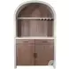 Sagewyn Light Gray Arch Coffee and Wine 2 Door Bar Cabinet