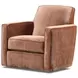 Maclean Taupe Rust Upholstered Swivel Glider Accent Chair