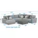 Canyon Platinum 5 Piece Modular LAF Chaise Sectional with Pillows