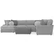 Canyon Platinum 5 Piece Modular LAF Chaise Sectional with Pillows