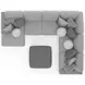 Canyon Platinum 5 Piece Modular LAF Chaise Sectional with Pillows