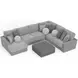 Canyon Platinum 5 Piece Modular LAF Chaise Sectional with Pillows
