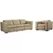 Nest Cream Leather Power Motion Living Room Set