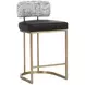 Sylvara Bravo Black and Halton Birch Performance Fabric Counter Height Stool