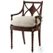 Sheraton's Italian Gold Rub And Ramsey Mahogany Antique Rattan Dainty Cross Back Side Chair Set of 2