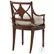 Sheraton's Italian Gold Rub And Ramsey Mahogany Antique Rattan Dainty Cross Back Side Chair Set of 2