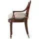 Sheraton's Italian Gold Rub And Ramsey Mahogany Antique Rattan Dainty Cross Back Side Chair Set of 2