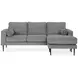 Hazela Charcoal 85" Sofa with Chaise