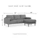 Hazela Charcoal 85" Sofa with Chaise