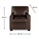 Dawson Brown Chestnut Leather Upholstered Accent Chair with Nailhead Trim