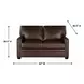 Dawson Brown Chestnut 62" Loveseat with Nailhead Trim