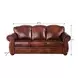 Ardentia Marco Leather 89" Sofa with Nailhead Trim