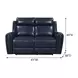 Jonathan Blue Leather 61" Lay Flat Power Reclining Loveseat with Power Headrest and USB Charging
