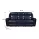 Jonathan Blue Leather 82" Lay Flat Power Reclining Sofa with Power Headrest and USB Charging