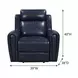 Jonathan Blue Leather Glider Power Recliner with Power Headrest and USB Charging