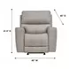 Laredo Cement Leather Zero Gravity Glider Power Recliner with Power Headrest and USB Charging