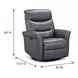 Hollister Blue Leather Swivel Glider Power Recliner with Power Headrest and USB Charging