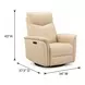 Ismere Taupe Leather Swivel Glider Power Recliner with Power Headrest and USB Charging