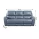 BelleAvenue Persian Blue Leather 85" Lay Flat Power Reclining Sofa with Power Headrest and USB Charging