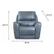 BelleAvenue Persian Blue Leather Glider Power Recliner with Power Headrest and USB Charging