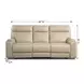 Bryluxe Taupe Leather 85" Lay Flat Power Reclining Sofa with Power Headrest and USB Charging
