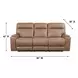 Bryluxe Tuscan Tan Leather 85" Lay Flat Power Reclining Sofa with Power Headrest and USB Charging
