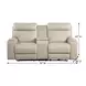 Bryluxe Taupe Leather 76" Lay Flat Power Reclining Console Loveseat with Power Headrest and USB Charging