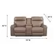 Bryluxe Tuscan Tan Leather 76" Lay Flat Power Reclining Console Loveseat with Power Headrest and USB Charging