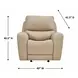 Bella Verona Taupe Leather Glider Power Recliner with USB Charging