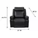 Valley Black Leather Glider Power Recliner with Power Headrest and USB Charging