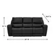 Bella Verona Black Leather 85" Zero Gravity Power Reclining Sofa with USB Charging