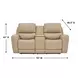 Bella Verona Taupe Leather 76" Zero Gravity Power Reclining Loveseat with Console and USB Charging