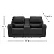 Bella Verona Black Leather 76" Zero Gravity Power Reclining Loveseat with Console and USB Charging