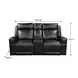 Valley Black Leather 73" Zero Gravity Power Reclining Console Loveseat with Power Headrest and USB Charging