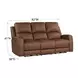 Alessia Brown Havana Leather 82" Zero Gravity Triple Power Reclining Sofa with USB Charging