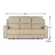 Alessia Taupe Stone Leather 82" Zero Gravity Triple Power Reclining Sofa with USB Charging