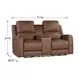 Alessia Brown Havana Leather 71" Zero Gravity Triple Power Reclining Loveseat with Console and USB Charging