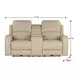 Alessia Taupe Stone Leather 71" Zero Gravity Triple Power Reclining Loveseat with Console and USB Charging