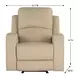 Alessia Taupe Stone Leather Triple Power Glider Recliner with USB Charging