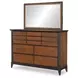 Fenmore Mocha and Distressed Cherry Rectangular Dresser Mirror