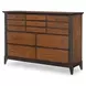 Fenmore Mocha and Distressed Cherry 9 Drawer Dresser