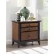 Fenmore Mocha and Distressed Cherry 3 Drawer Nightstand with USB Charging