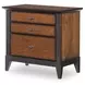 Fenmore Mocha and Distressed Cherry 3 Drawer Nightstand with USB Charging