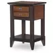 Fenmore Mocha and Distressed Cherry 1 Drawer Nightstand with USB Charging